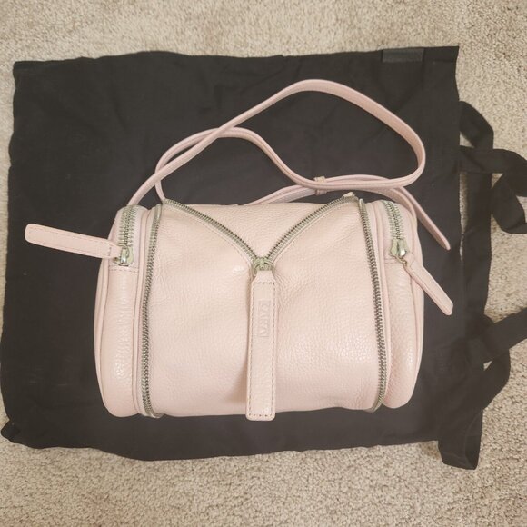 Kara Pebbled Leather Pink two-way wear crossbody bag